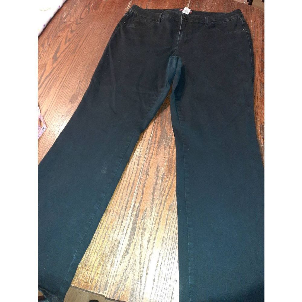 Sz 18 db Established 1962 Black Stretch Boot Cut Pant Back Pockets Casual Pants